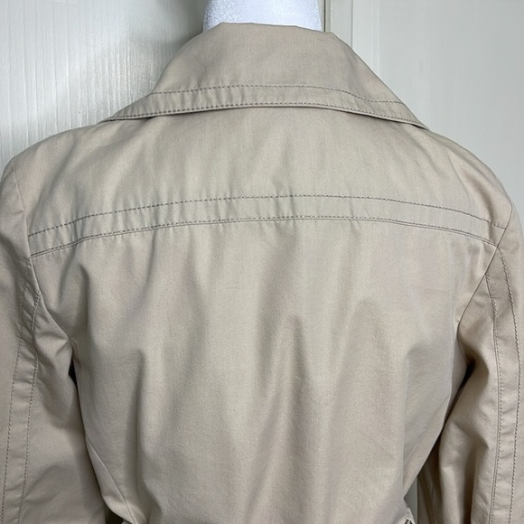 J. Crew Women’s Utility Belted Button Down Short Trench Coat Jacket Tan Size 4 - Picture 9 of 16